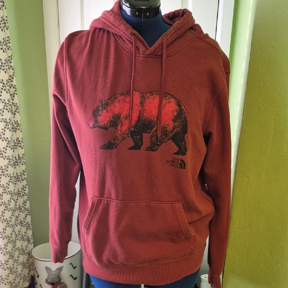 The Nortface TNF Hoodie Red Brick.SizeTag Missing. Pit To Pit:22.5